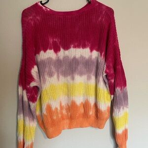 Wild Fable Pink and Orange Tie-Dye Sweater